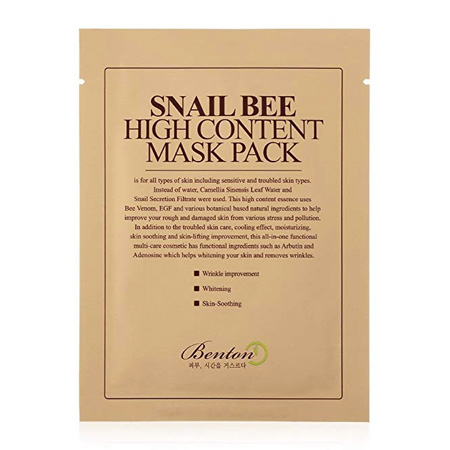 BENTON Snail Bee High Content Masque en tissu - Escargot & venin d'abeille
