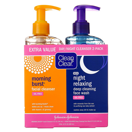 CLEAN & CLEAR Morning Burst Duo de nettoyants Jour-Nuit à la vitamine C/minéraux marins
