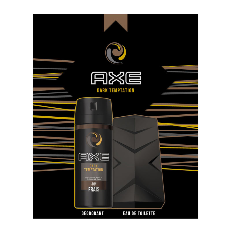 Coffret Cadeau Axe Dark Temptation - 3 Produits | Déodorant, Spray, Gel Douche | France
