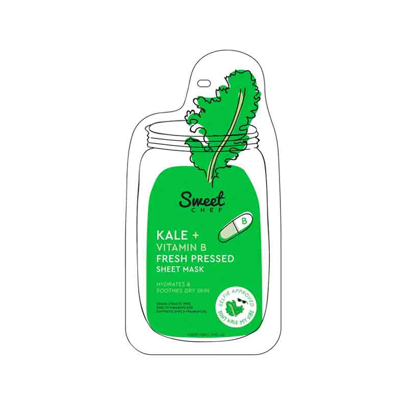 SWEET CHEF Kale + Vitamin B Masque en Tissu Frais Hydratant et Lissant
