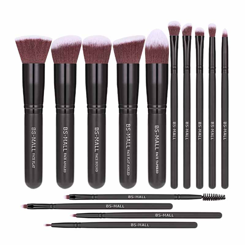 Set de 14 Pinceaux Kabuki Noir Teint & Yeux BS