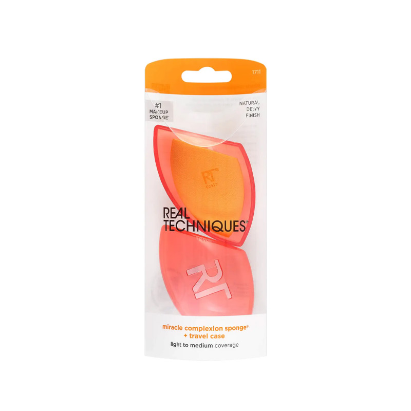 REAL TECHNIQUES Miracle Complexion Éponge + Boîte de Rangement