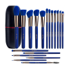 BS-MALL Set de 18 Pinceaux Bleu-Gold Avec Boîte de Rangement