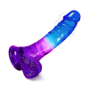 Godemichet Sex Toys Réaliste en Silicone Avec Ventouse Bleu & Vilolet