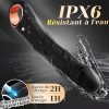 Godemichet Vibromasseur Réaliste Noir Avec Anneau en Or