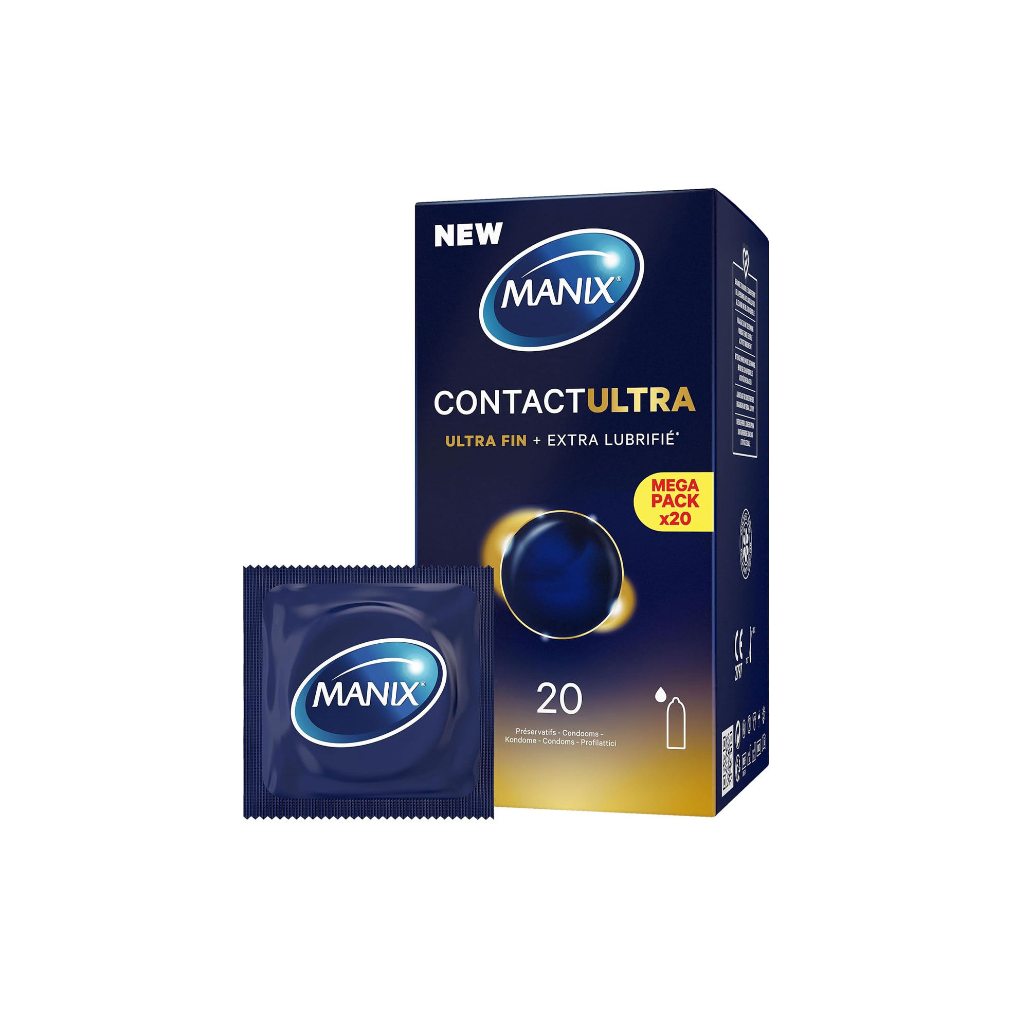 MANIX Contact Ultra Préservatifs Ultra-Fins et Extra Lubrifiés
