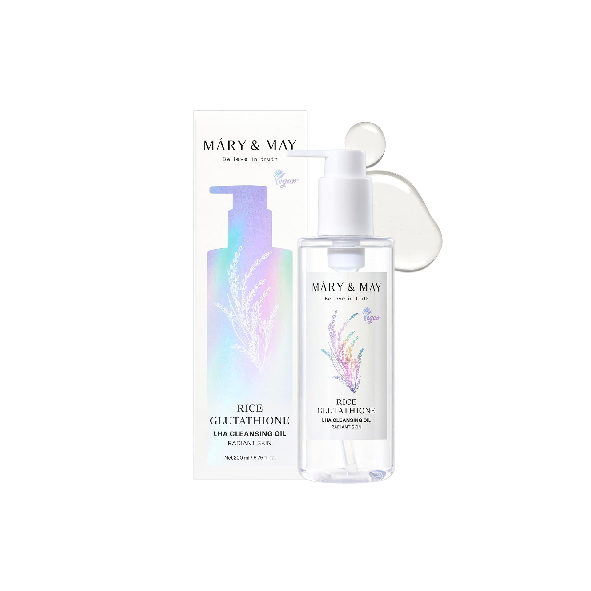 MARY & MAY Rice Glutathione LHA Cleansing Oil Huile Démaquillante à L'Extrait de Riz & Glutathion